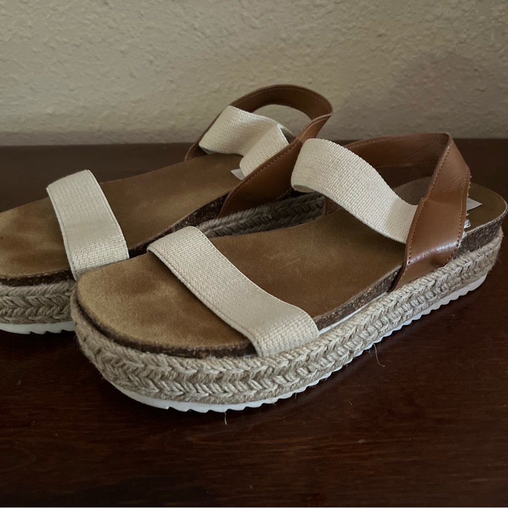 Steve Madden Brown and Cream Espadrille Shoes